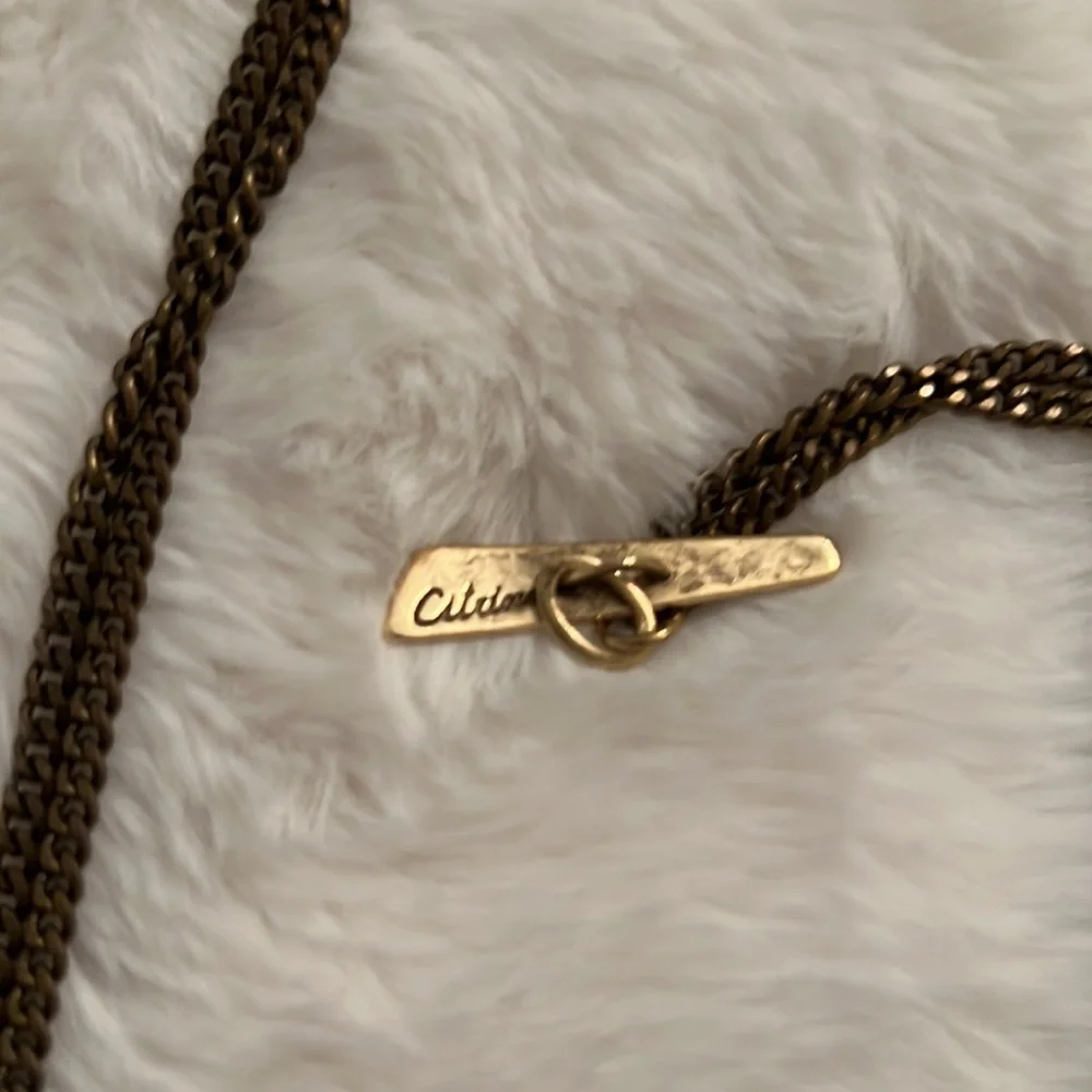 Vintage Citrine by the Stones Raven Feather Collar Necklace - Picture 2 of 3